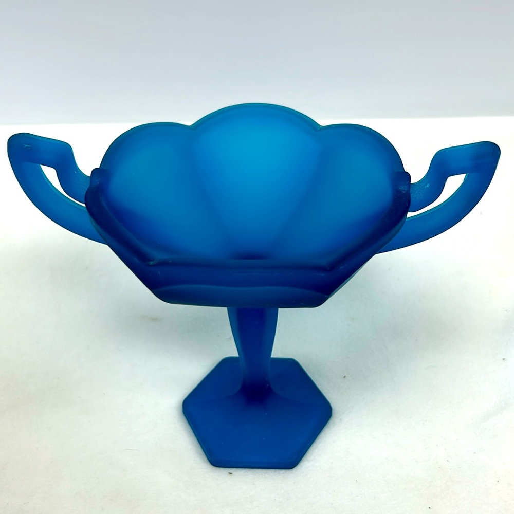 Vintage Westmoreland “ Blue Mist “ satin glass sweet meat compote